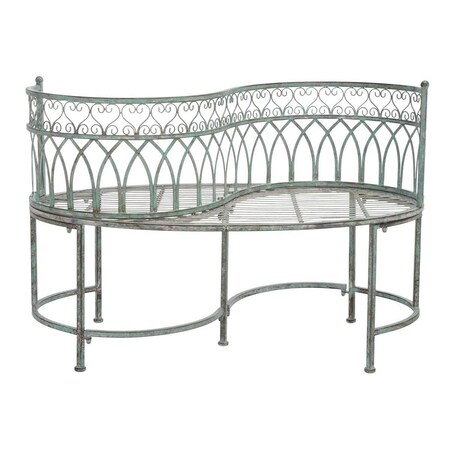 Safavieh 44 x 24 x 30.8 in. Lara Kissing Bench, Antique & Dark Green PAT5005D